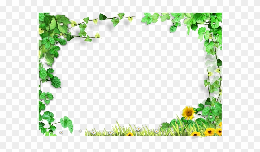 Template Green Leaves Frame - Green Leaves Background Png Clipart