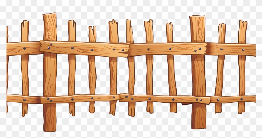 Picket Fence Wood Illustration - Fence Wood Vector Clipart