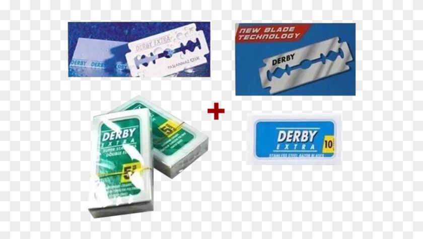 Derby Extra Double Edge Razor Blades Blue Green Pack - Derby Extra Clipart #1124094