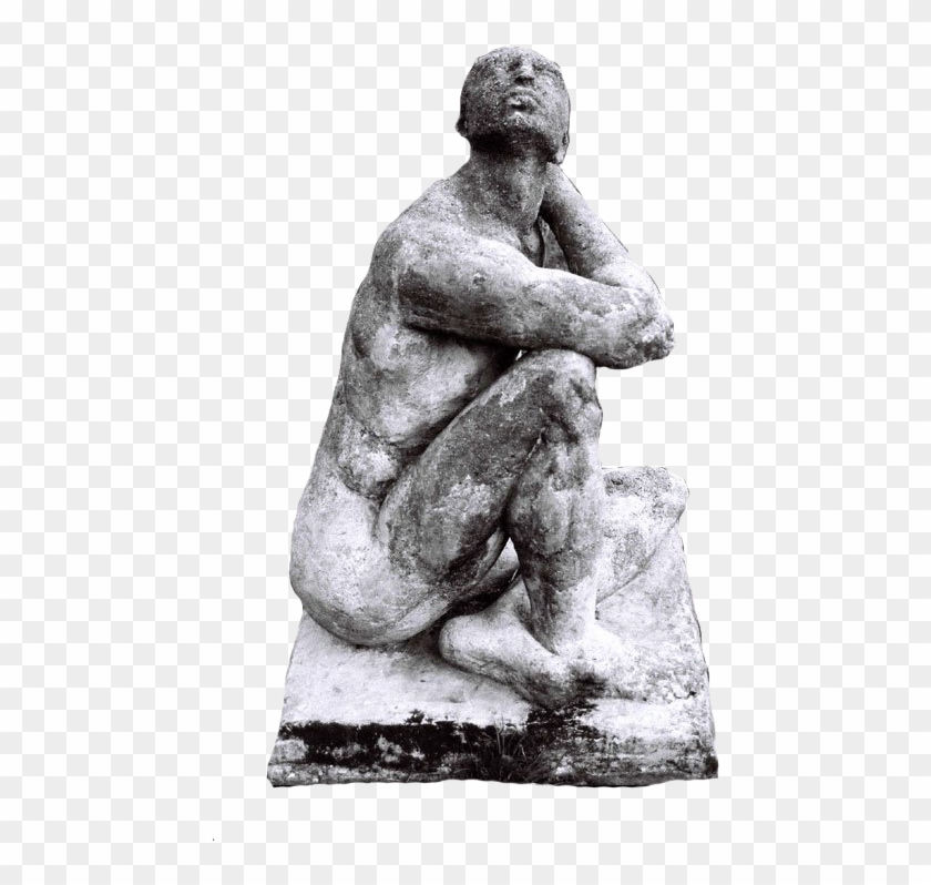 Sculpture Clipart Thinking Man - Statue - Png Download #1124259