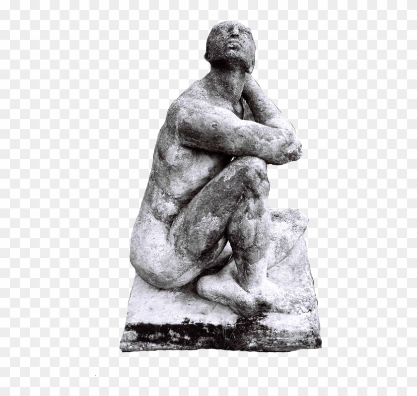 Sculpture Clipart Thinking Man - Statue - Png Download