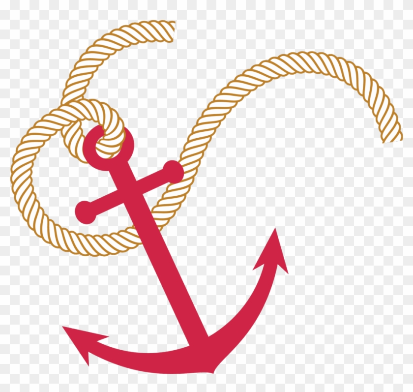 Nautical - Anchor And Rope Png Clipart #1124438