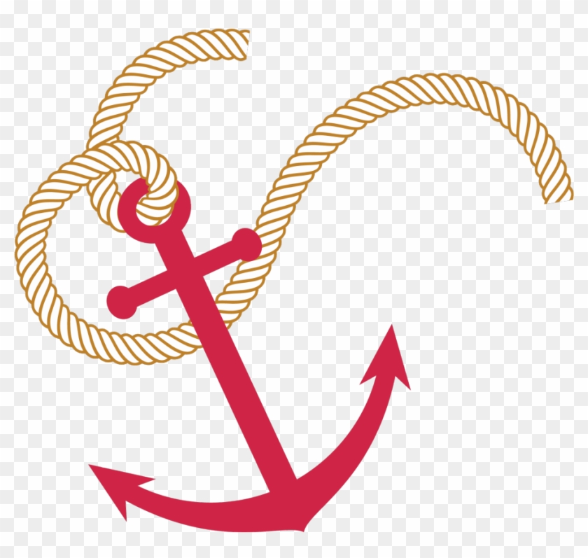 Nautical - Anchor And Rope Png Clipart