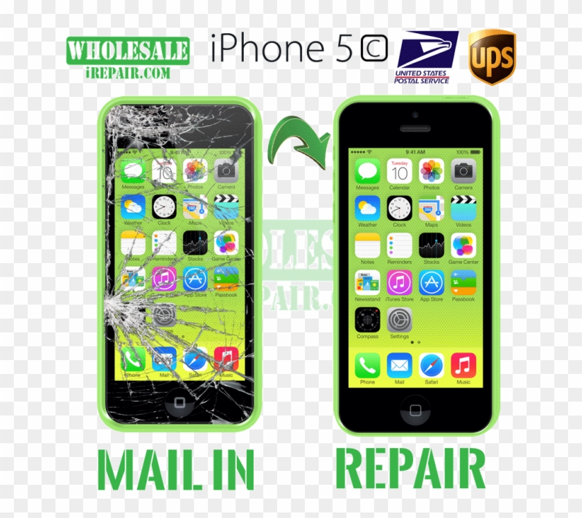 Iphone 5c Glass & Lcd Replacement Mail In Repair Parts - Iphone 5c Layout Clipart