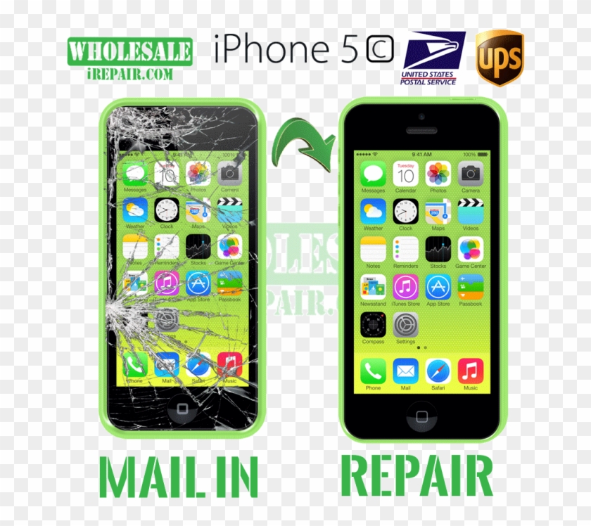 Iphone 5c Glass & Lcd Replacement Mail In Repair Parts - Iphone 5c Layout Clipart #1125639