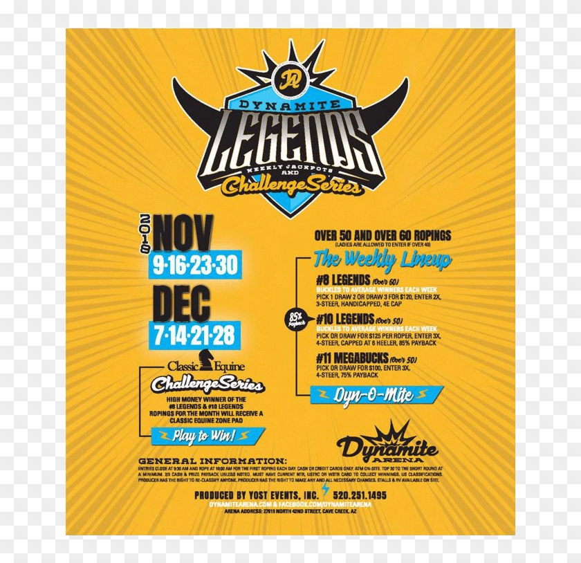 Dynamite Legends Challenge Series Nov & Dec Every Friday - Poster Clipart