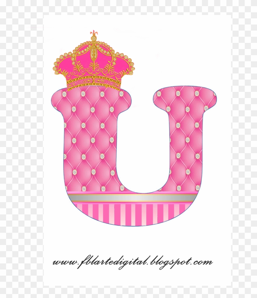 Alfabeto Con Corona Dorada Y Rosa - Royal Princess Alphabet Font Png Clipart #1126451