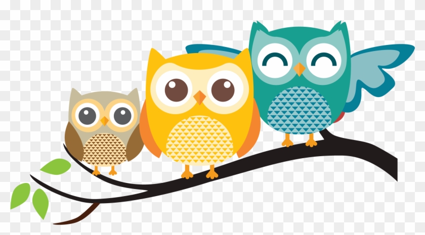 Pastel Clipart Owls - Family Owl Png Cartoon Transparent Png