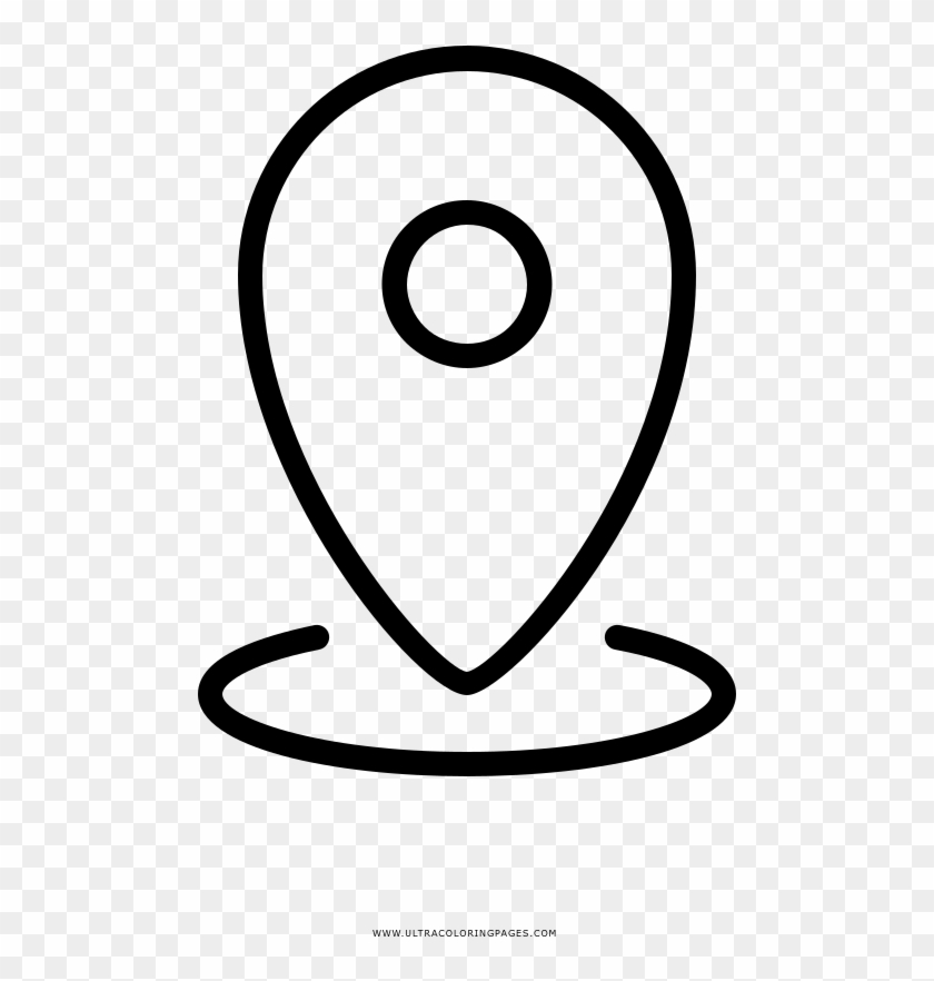 Map Marker Coloring Page - Line Art Clipart #1127374