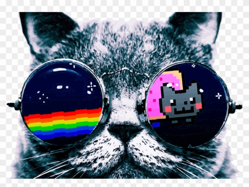 Nyan Cat Wearing Sunglasses Coloring Page Sunglasses - 2048 Pixels Wide And 1152 Pixels Tall Cool Clipart