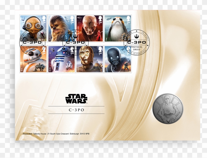 Star Wars™ C3po Brilliant Uncirculated Medal Cover - Royal Mint Star Wars Clipart