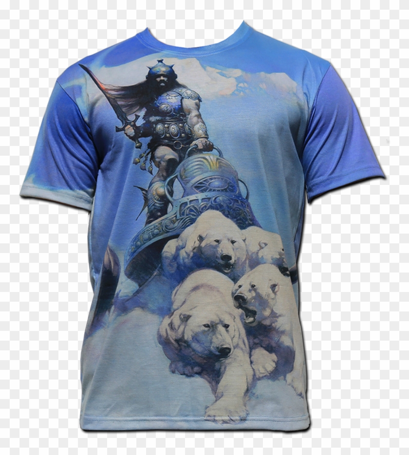 It Depicts A Menacing Armour-clad Warrior Wearing A - Frank Frazetta Polar Bears Clipart #1128030