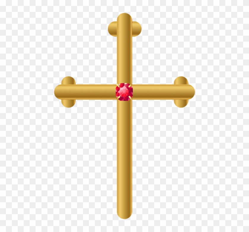 Gold Cross Transparent Background - Golden Cross Png Clipart #1128307