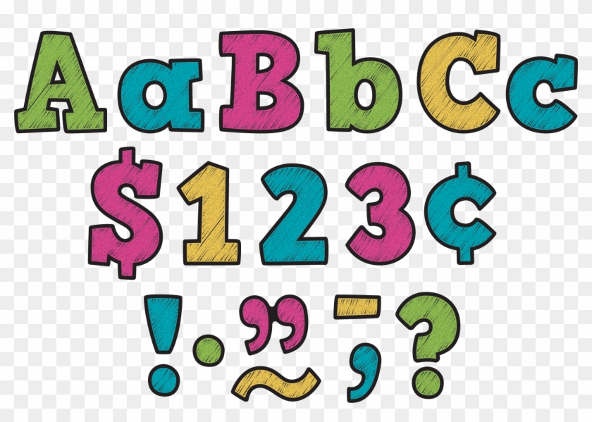 Chalkboard Brights Bold Block 3" Letters Clipart