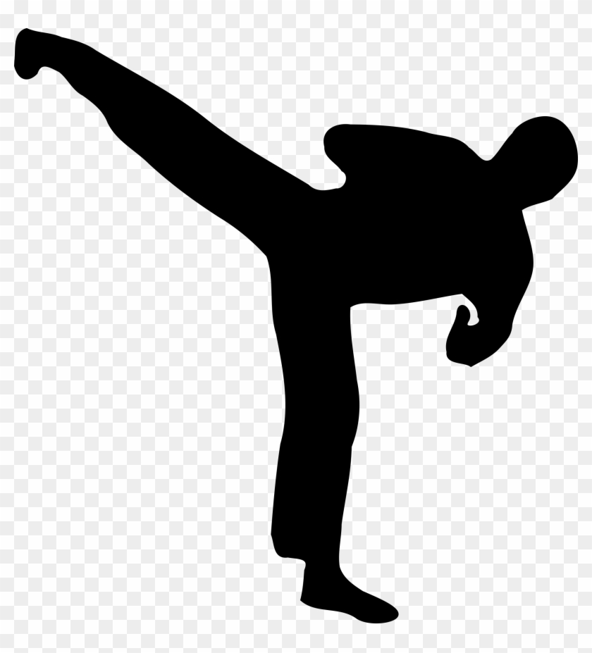 Clip Art Royalty Free Download Kickboxer Silhouette - Karate Png Transparent Png
