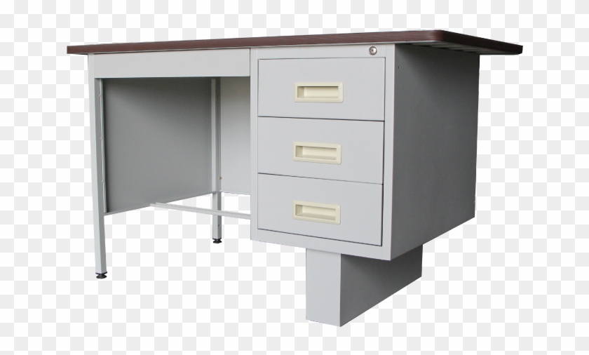 4′ Single Pedestal Desk S102-ltbl Steel Desk Office - Writing Desk Clipart #1132051