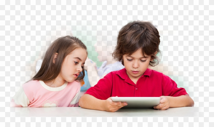 Children Doing School Work On A Tablet - Toddler Clipart #1132477