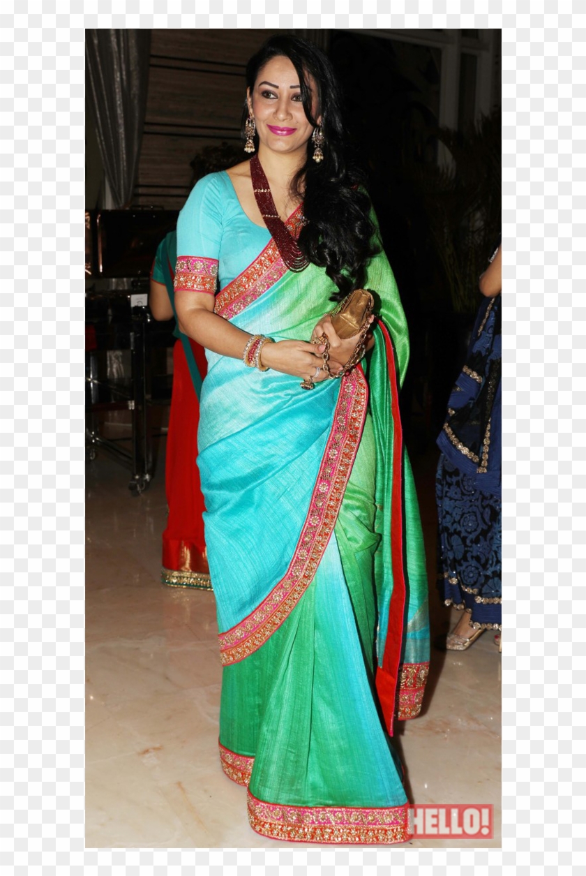 Saree Clipart Transparent - Manyata Dutt In Saree - Png Download #1132567