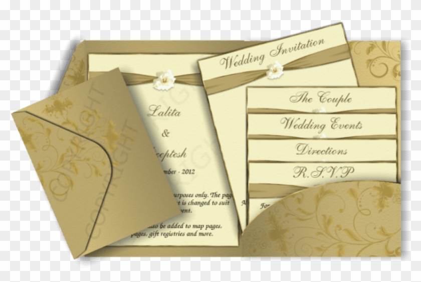 Free Png Download Gold Colour Wedding Invitation Card - Wedding Invitation Cards Pink Clipart #1132643