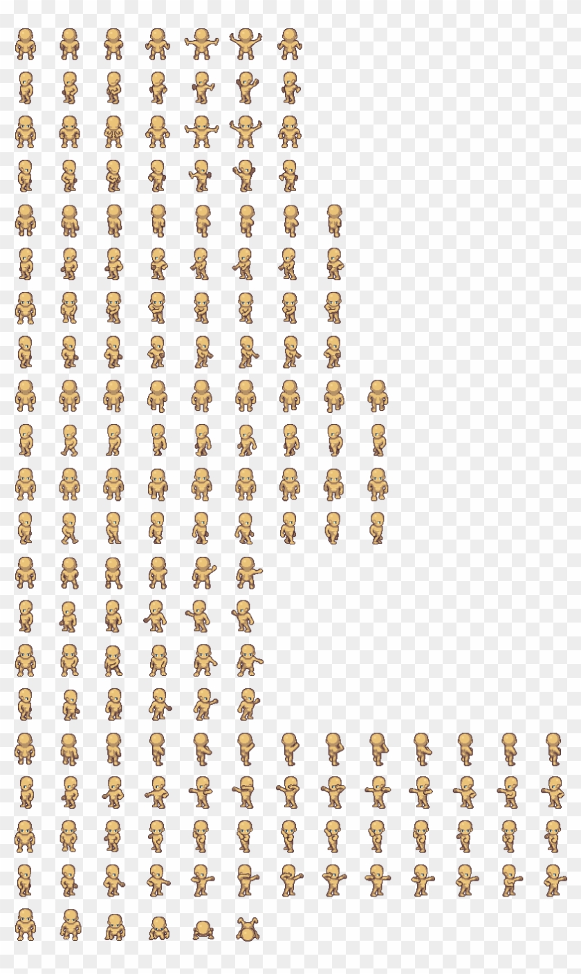 Tanned2male - Pixel Art Character Sprite Sheet Clipart