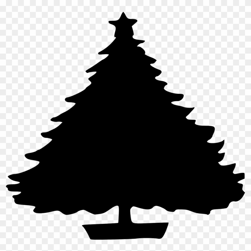 Man Thinking Silhouette Clipart Panda - Black Christmas Tree Clipart - Png Download