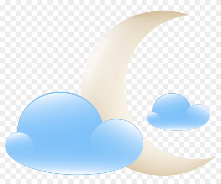 Moon With Clouds Weather Icon Png Clip Art Transparent Png #1133894