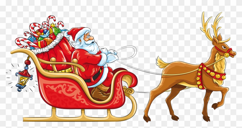 Santa Sleigh Png Images Free Download - Santa's Sleigh Clipart Transparent Png #1134566