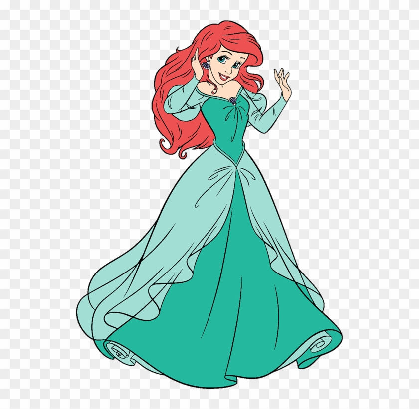 Image Transparent Stock Ariel Clipart Outline - Princesa Ariel Con Vestido - Png Download