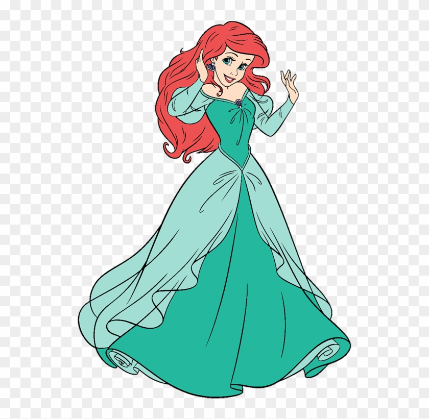 Image Transparent Stock Ariel Clipart Outline - Princesa Ariel Con Vestido - Png Download #1134701