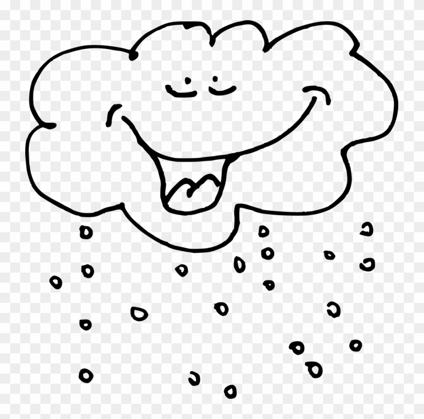 Rain Cloud Light Black And White Weather Forecasting - Rain Black And White Cartoon Clipart #1135479