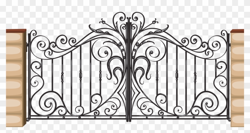 Victorian Fencing And Gates, Metal Gates, Big Doors, - Cartoon Elephants In Zoo Clipart