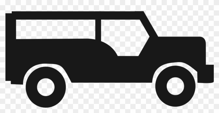 Jeep, Silhouette, Symbol, Black, Icon, Automobile - Jeepney Clipart Black And White - Png Download