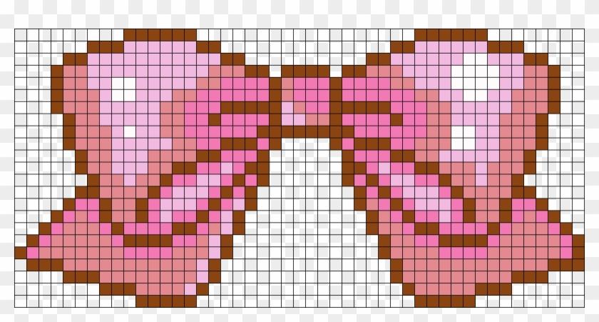 Cute Pink Bow Perler Bead Pattern / Bead Sprite - Pixel Bow Transparent Clipart