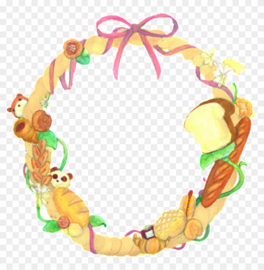 Fresh Pink Bow Hand Painted Garland Decorative Element - Bracelet Clipart