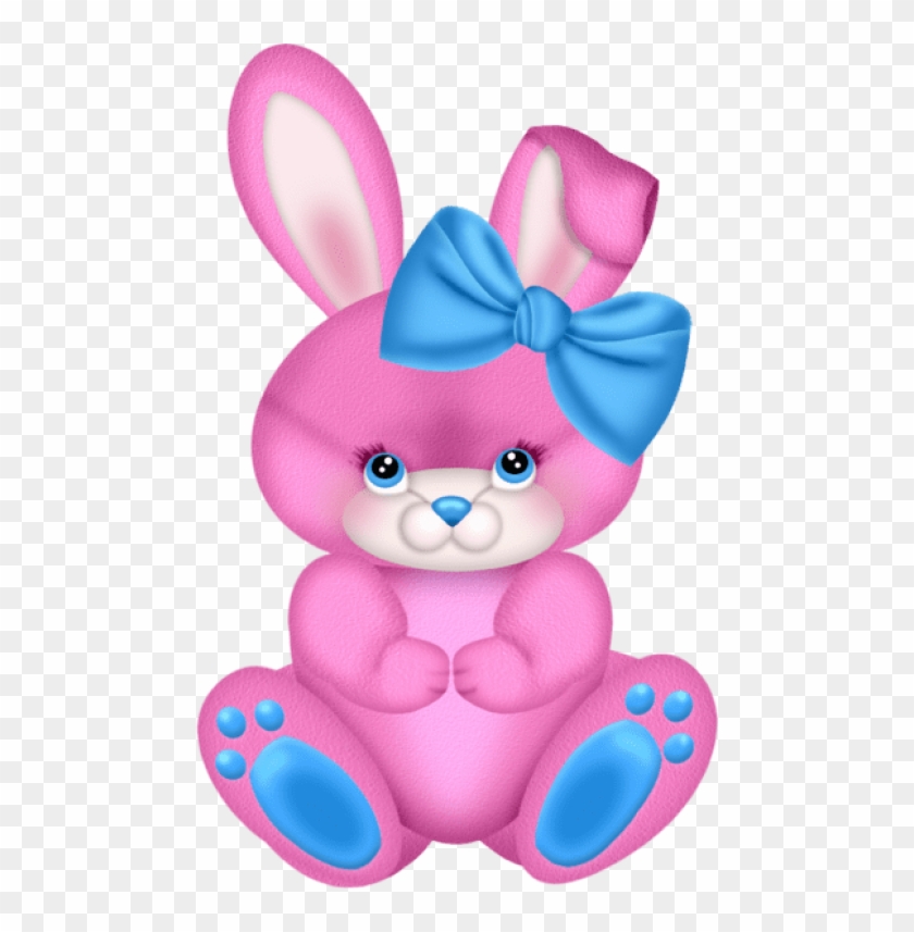 Free Png Pink Bunny With Pink Bow Png Images Transparent - Bunny Pink Clipart #1137179