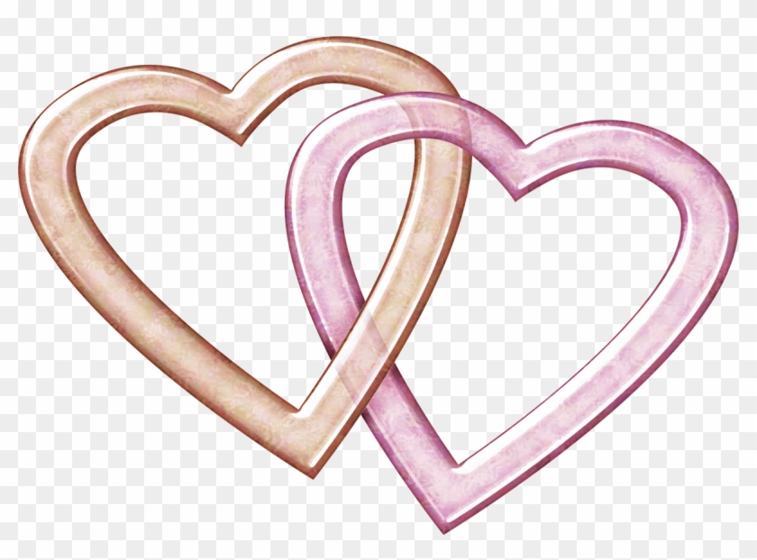 Wedding Rings Heart For Two - Png Double Hearts Clipart