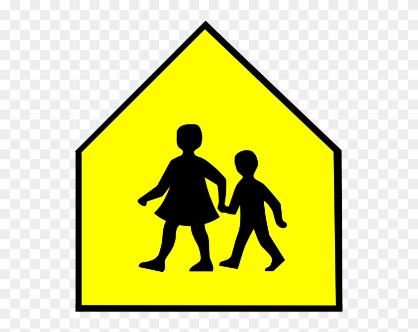 Download School Crossing Sign Vector Clipart School - School Crossing Sign Clip Art - Png Download #1137788