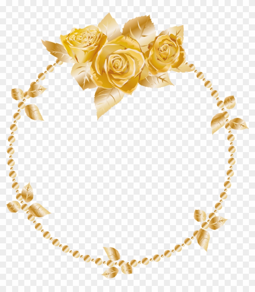 Rose Oses Wreath Gold Header Border Frame Decor Decorat Clipart