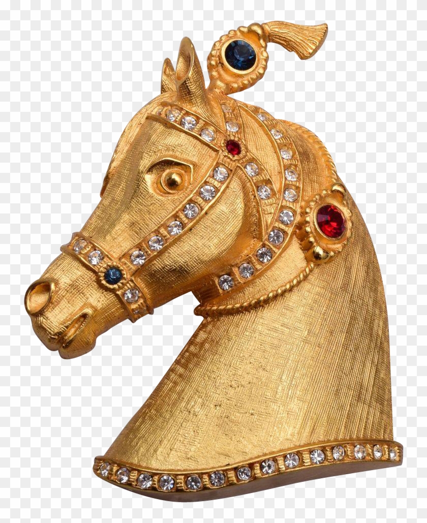 Gene Verrechhia Jeweled Horse Head Brooch - Sorrel Clipart
