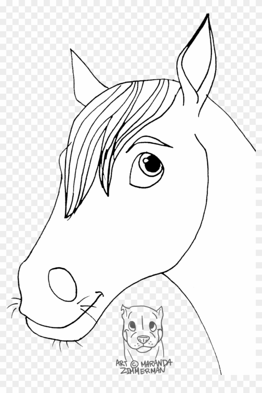 Drawn Mask Horse - Horse Face Cartoon Drawing Clipart #1139226