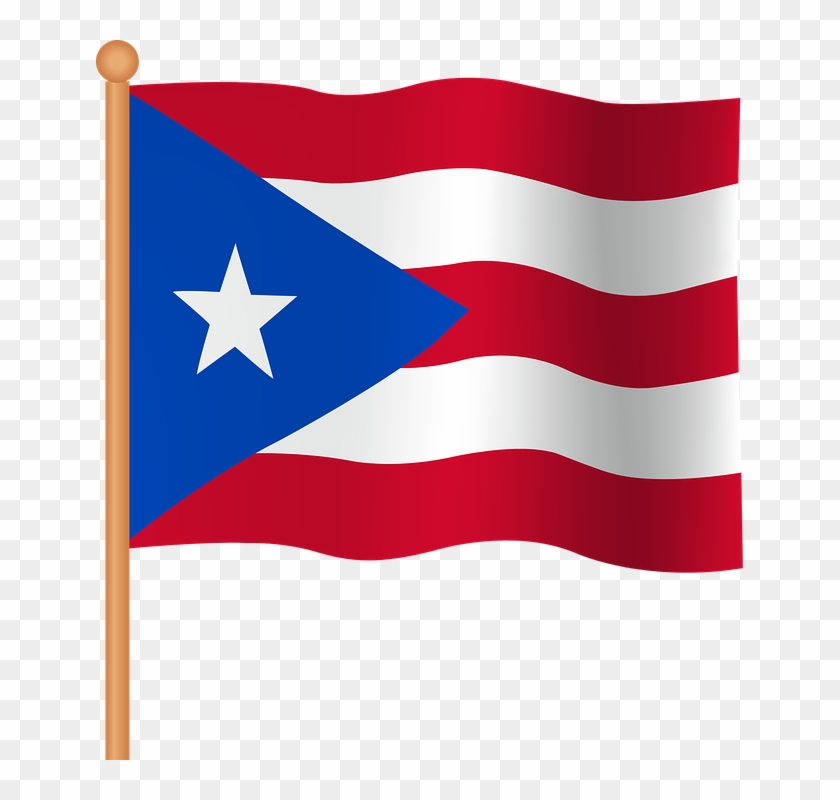 Puerto Rico, Flag, National, Caribbean - Cartoon Puerto Rican Flag Clipart #1139911