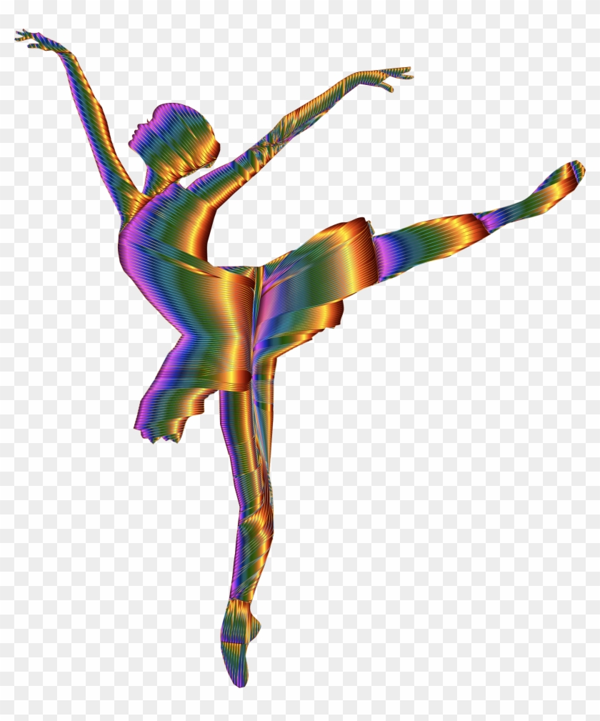 Chromatic Graceful Ballerina Silhouette No Background - Балерина Png Clipart #1140025