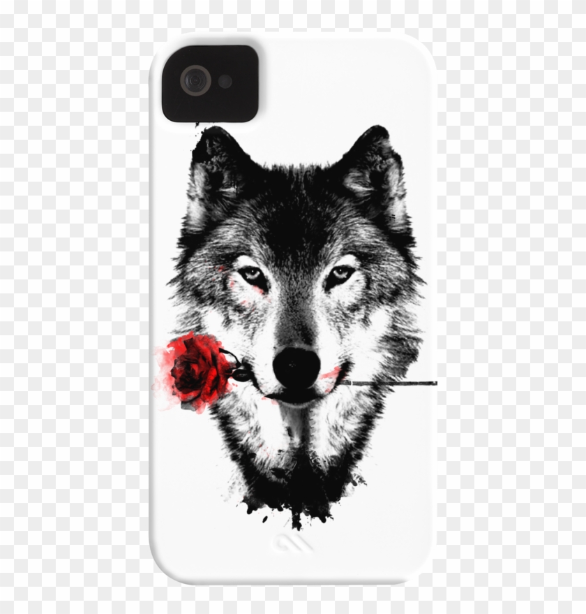 Black Rose Phone Case For Iphone 4/4s,5/5s/5c, Ipod - Romantic Wolf Tattoo Clipart #1140192