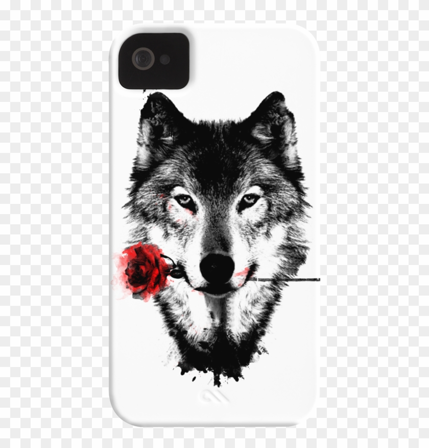 Black Rose Phone Case For Iphone 4/4s,5/5s/5c, Ipod - Romantic Wolf Tattoo Clipart