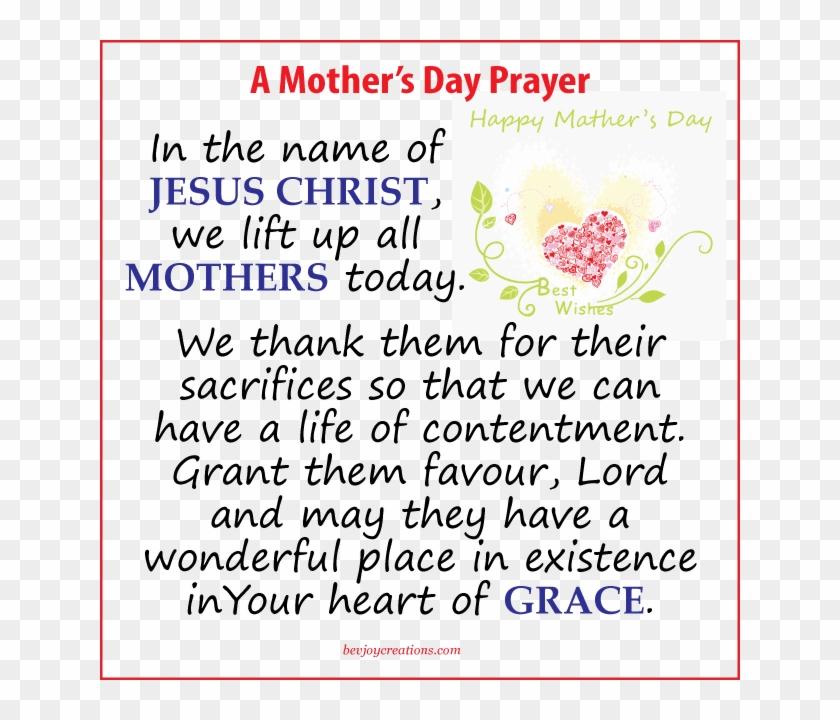 A Prayer For Mothers - Prayer For Mothers Day Clipart