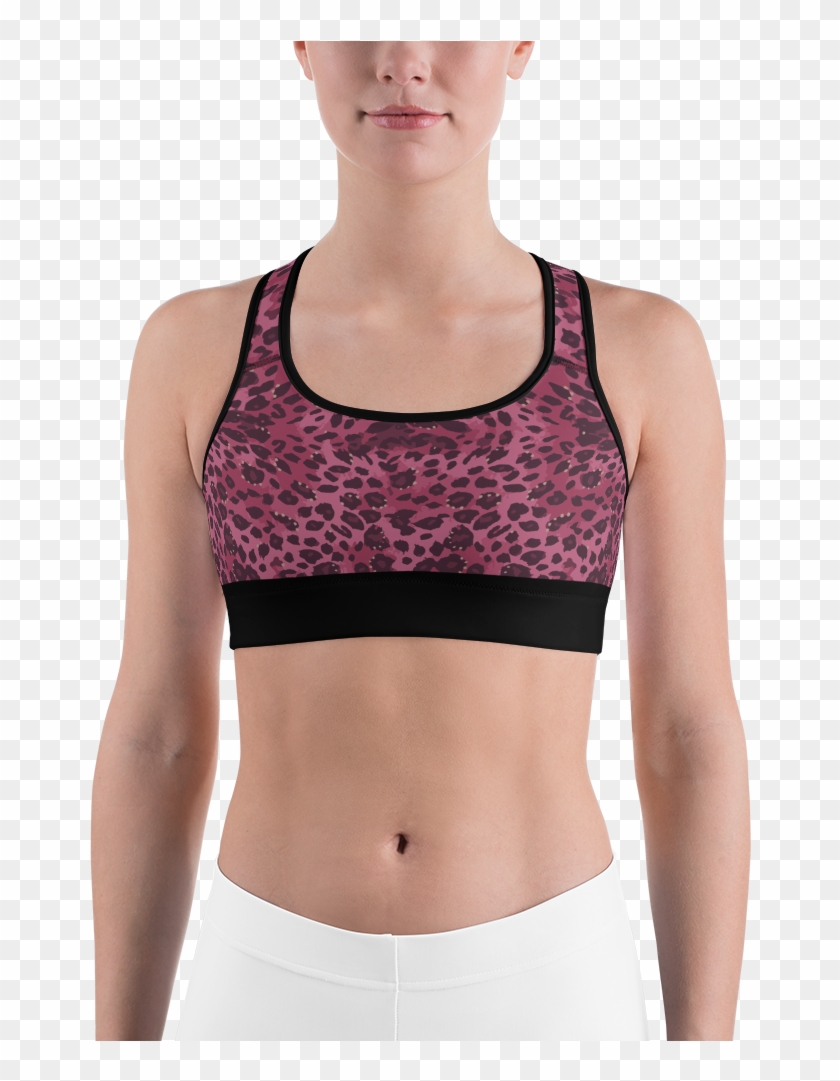 Wild Thing Pink Leopard Sports Bra - Bra Clipart