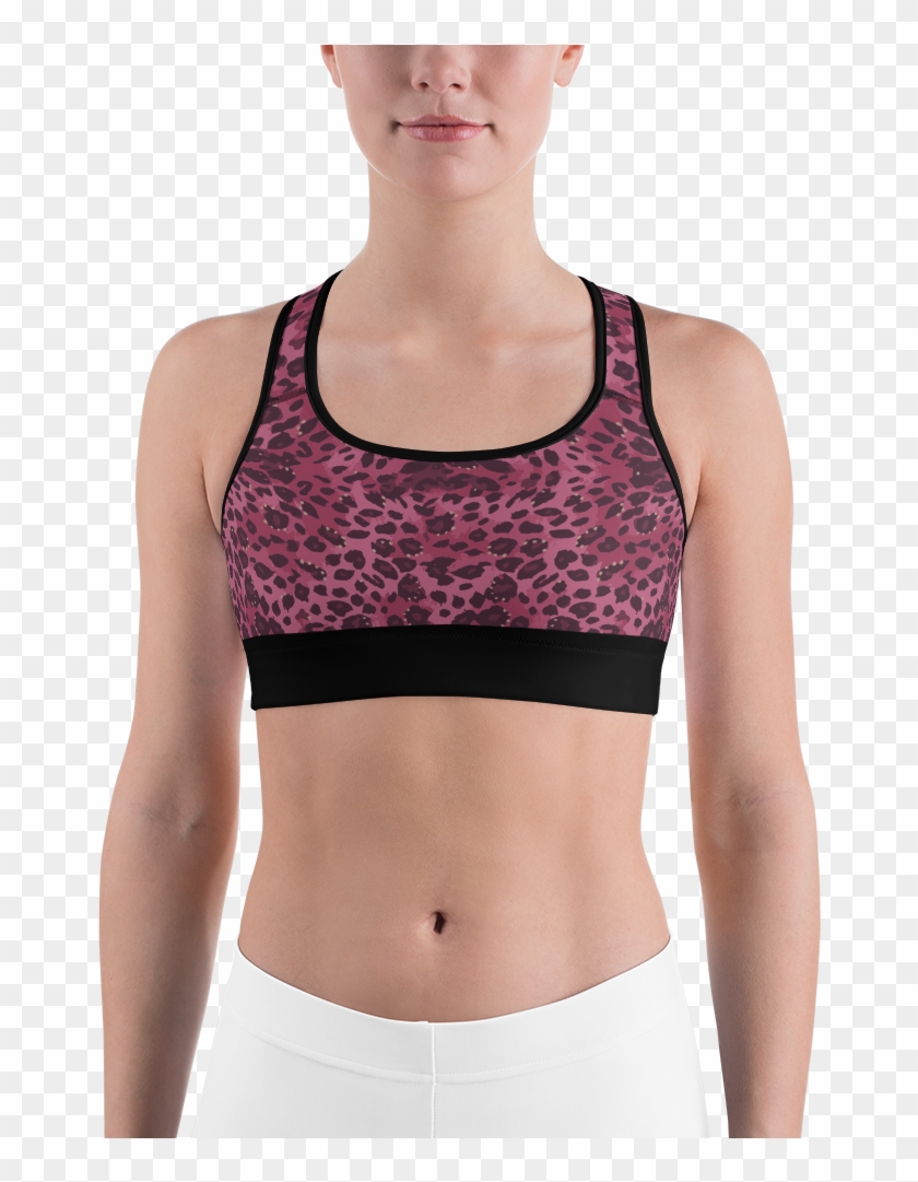 Wild Thing Pink Leopard Sports Bra - Bra Clipart #1140623
