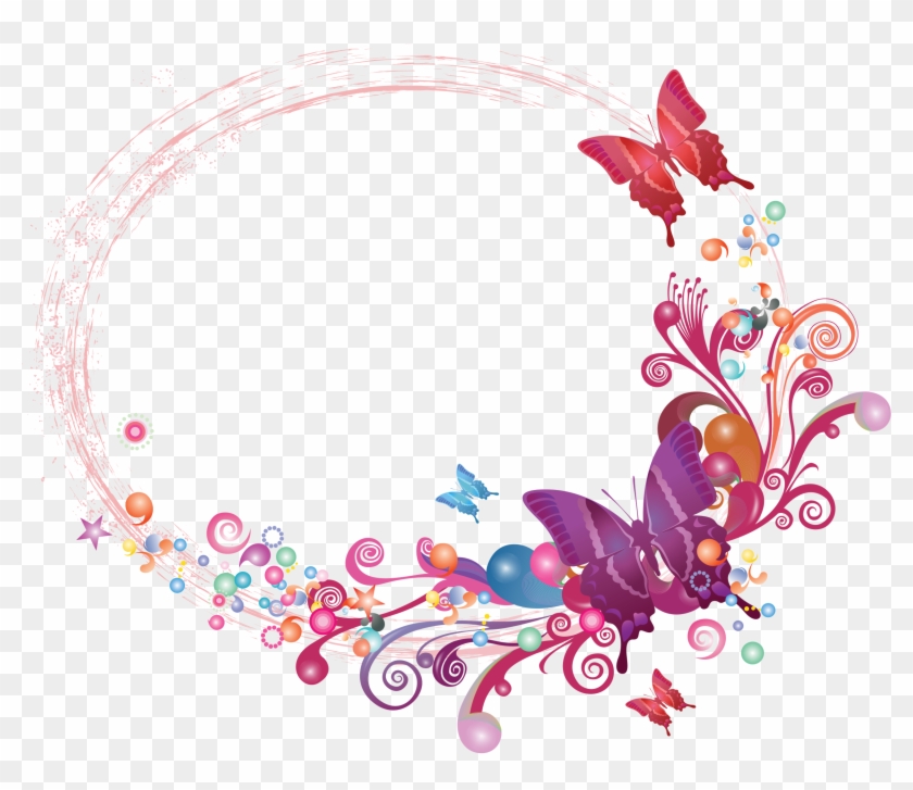 Fotos De Mariposa Flores Flores Mariposa Png Y Vector - Butterfly Border Png Clipart #1140624