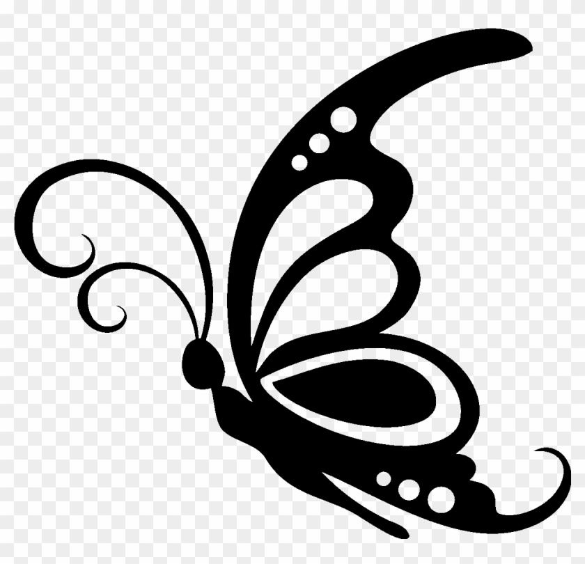 1200 X 1200 1 - Black And White Silhouette Butterfly Clipart - Png Download