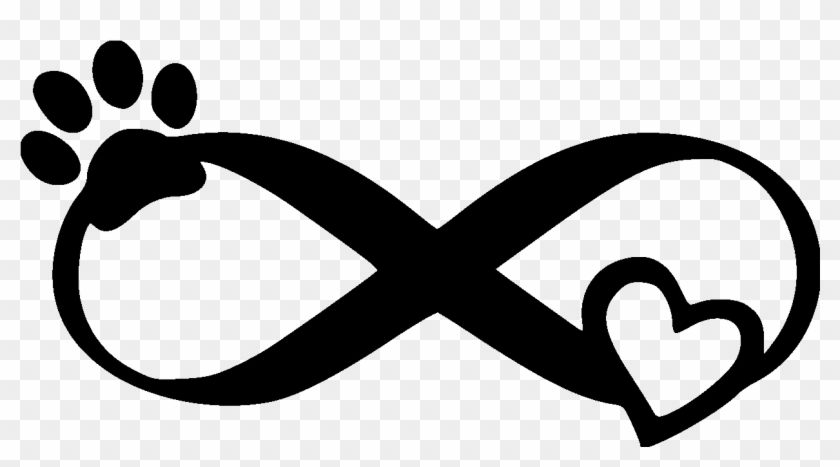 Love Dogs Infinity File Size - Infinity Paw Print Heart Clipart